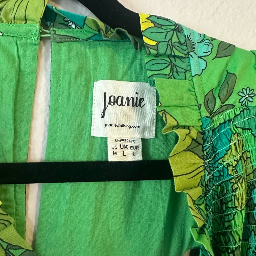 Joanie Green Floral Balloon Sleeve Maxi Dress US M - Picture 5 of 5